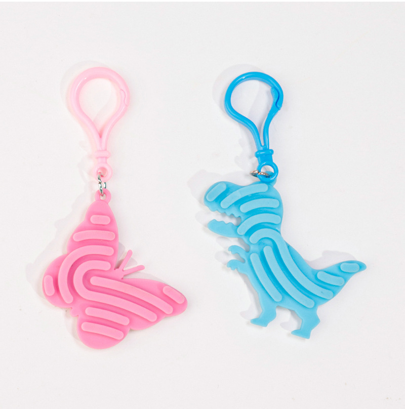 硅胶解压感官版迷你钥匙扣挂件卡通恐龙公仔书包挂饰小礼品批发详情14