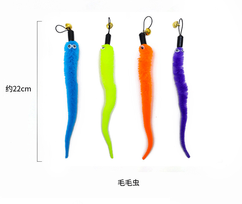 In-stock cross-border cat teasing stick set, Amazon pet toy set, feather replacement head cat toy set pic 5