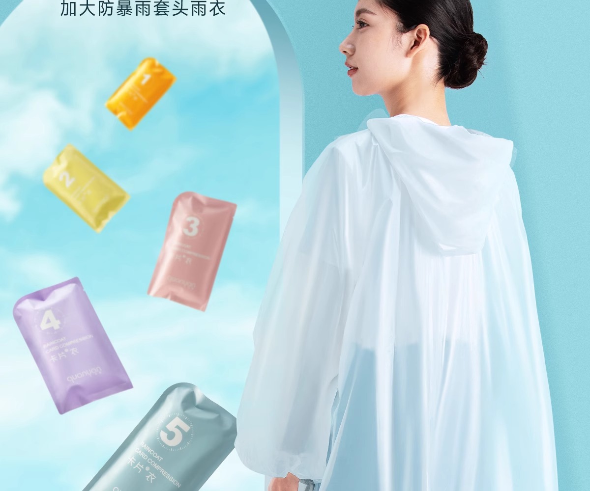 一次性雨衣便携加厚款卡片包装成人儿童学生雨披景区旅游长款连体详情5