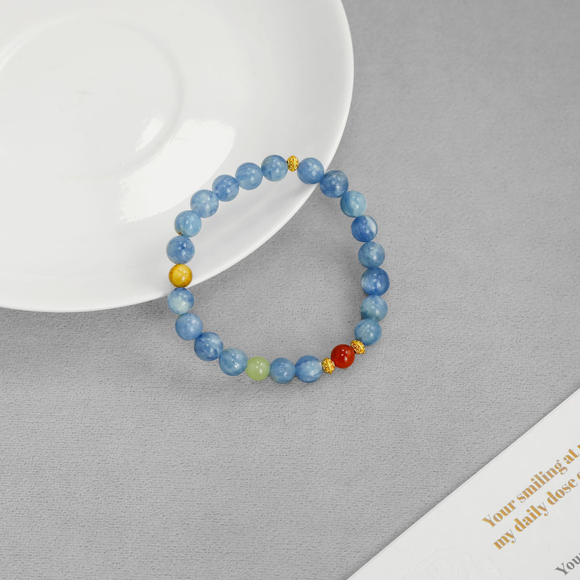 GREEN家晴川蓝晶石手链 新中式天然石国风百搭虎眼石手链手串手链详情6