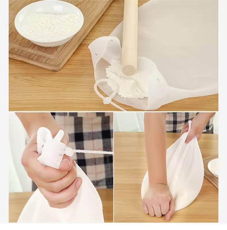 宝宝辅食硅胶揉面袋 和面袋硅胶揉面袋加厚大号不沾家用烘焙发面醒面食品级  babycare详情9