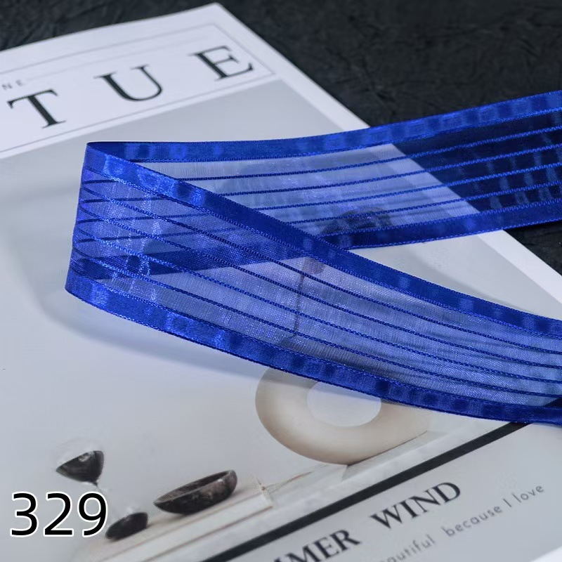 宽边条形纱100码每卷玩具辅料礼品鲜花烘焙包装丝带蝴蝶结头饰装详情5