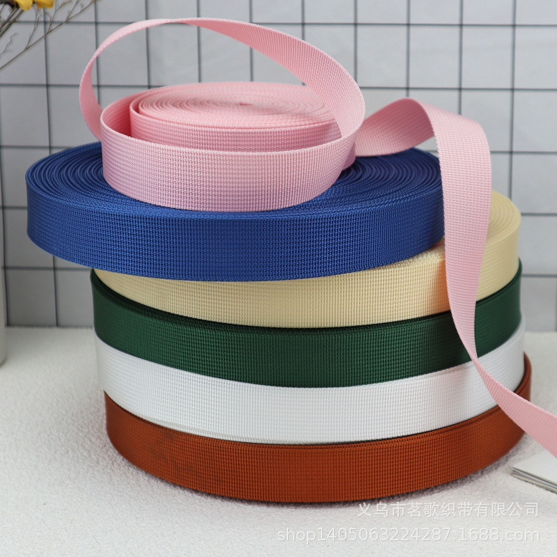 仿尼龙美国纹织带细坑纹织带彩色服装鞋材织带箱包肩带多规格现货详情7
