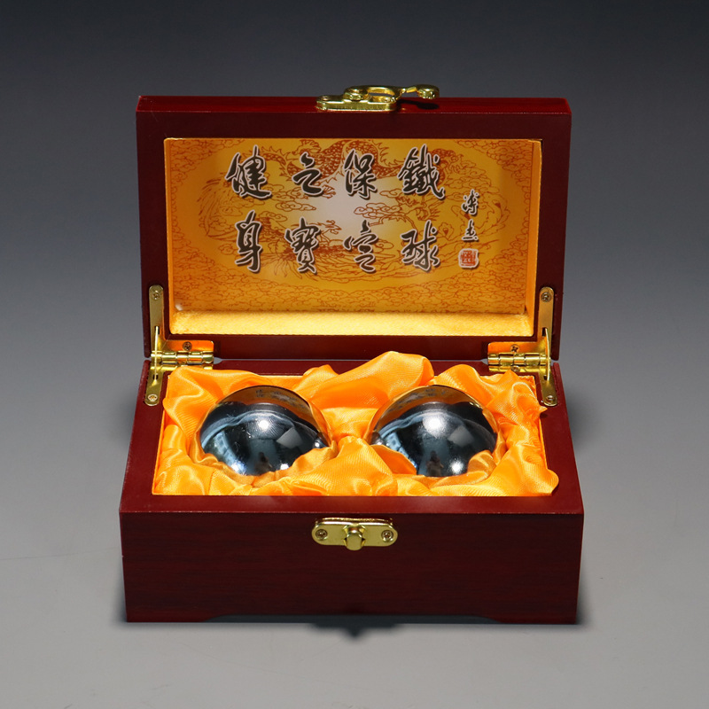 Bulk gift box of Baoding iron balls, chrome-plated solid hollow ringtone, hand-spun massage fitness balls for the elderly pic 26