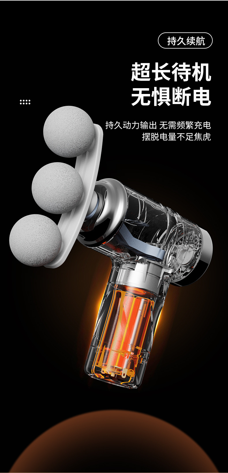 跨境多头筋膜枪放松肌肉电动按摩器运动颈膜枪家用健身迷你筋膜枪详情16