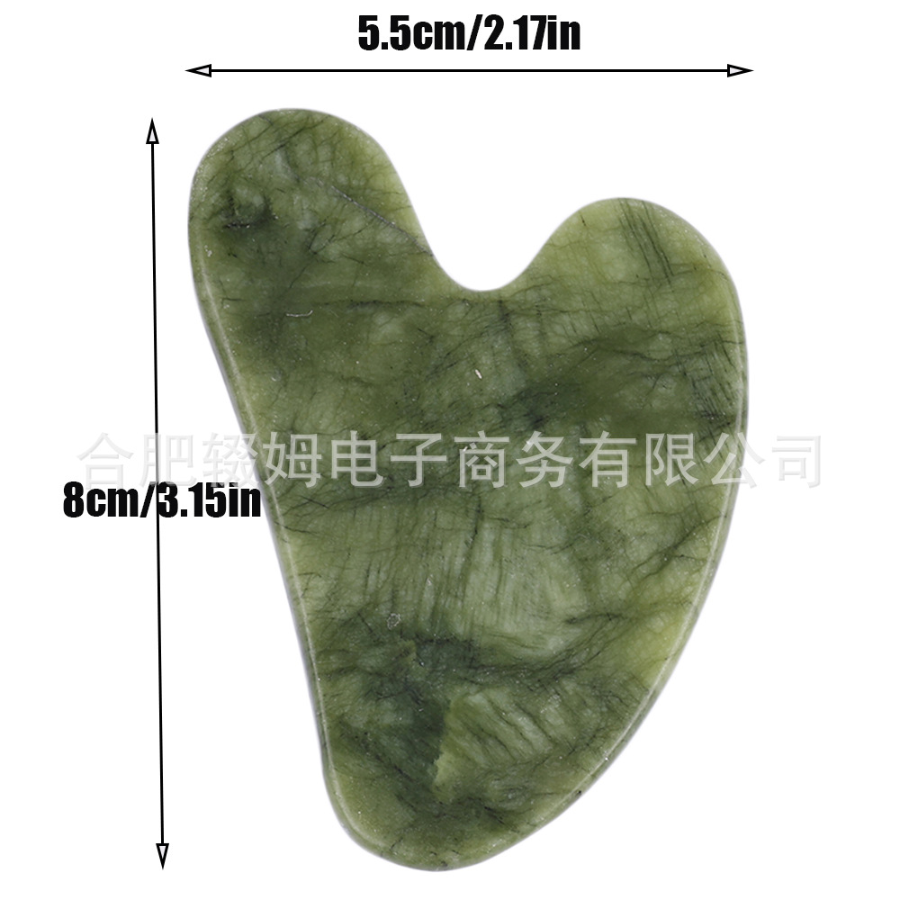 岫岩玉石刮痧板片心形刮痧按摩板面部脸部全身按摩小玉石刮痧片详情19