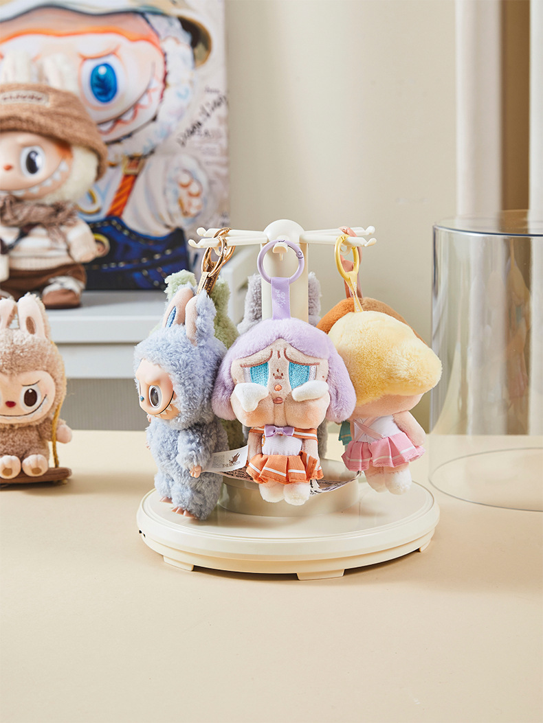 拉布布挂件展示盒旋转透明毛绒公仔玩偶手办盲盒收纳多功能展示架详情13