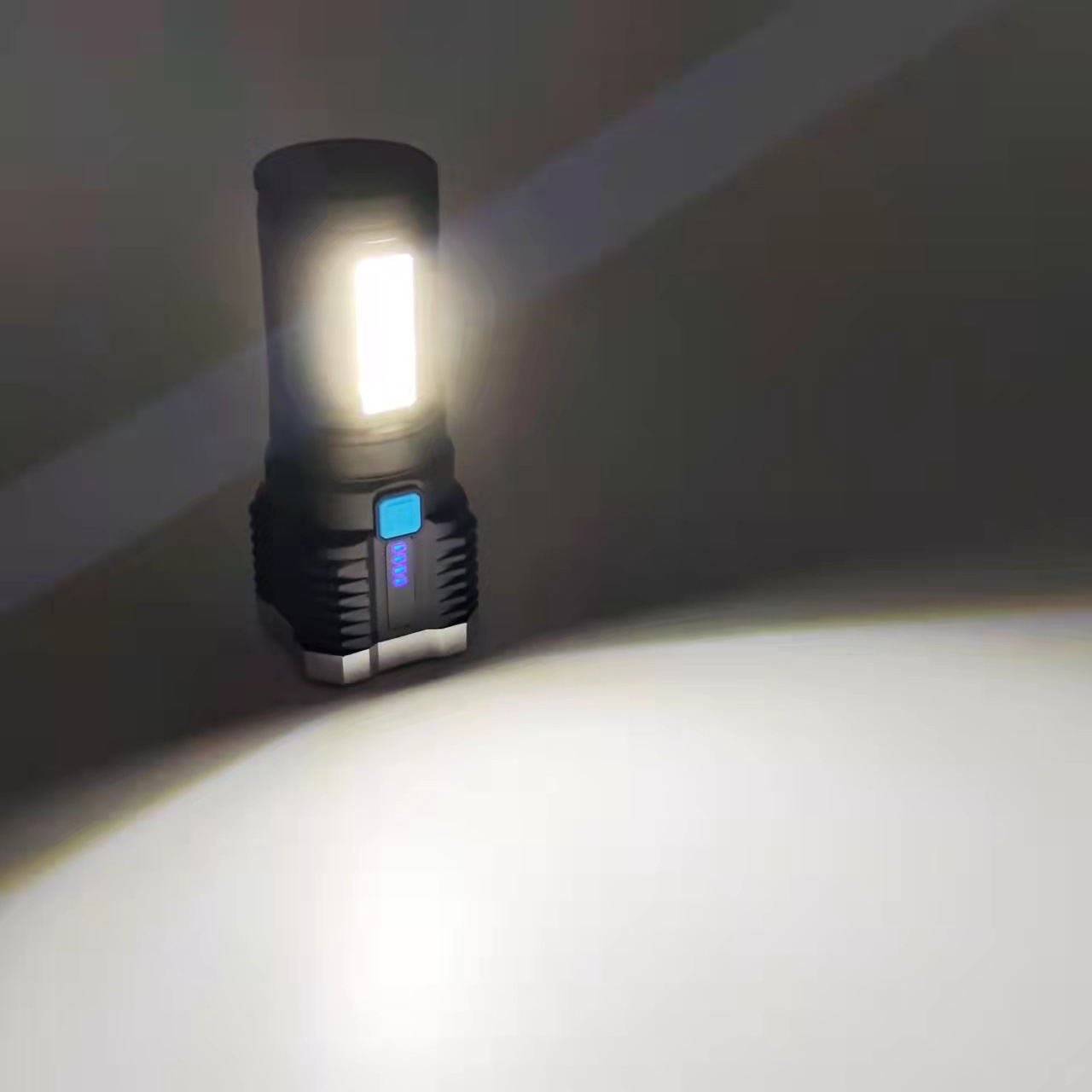 Wholesale of multi-functional outdoor LED high-intensity flashlight with battery level display, USB charging, COB side light flashlight pic 18
