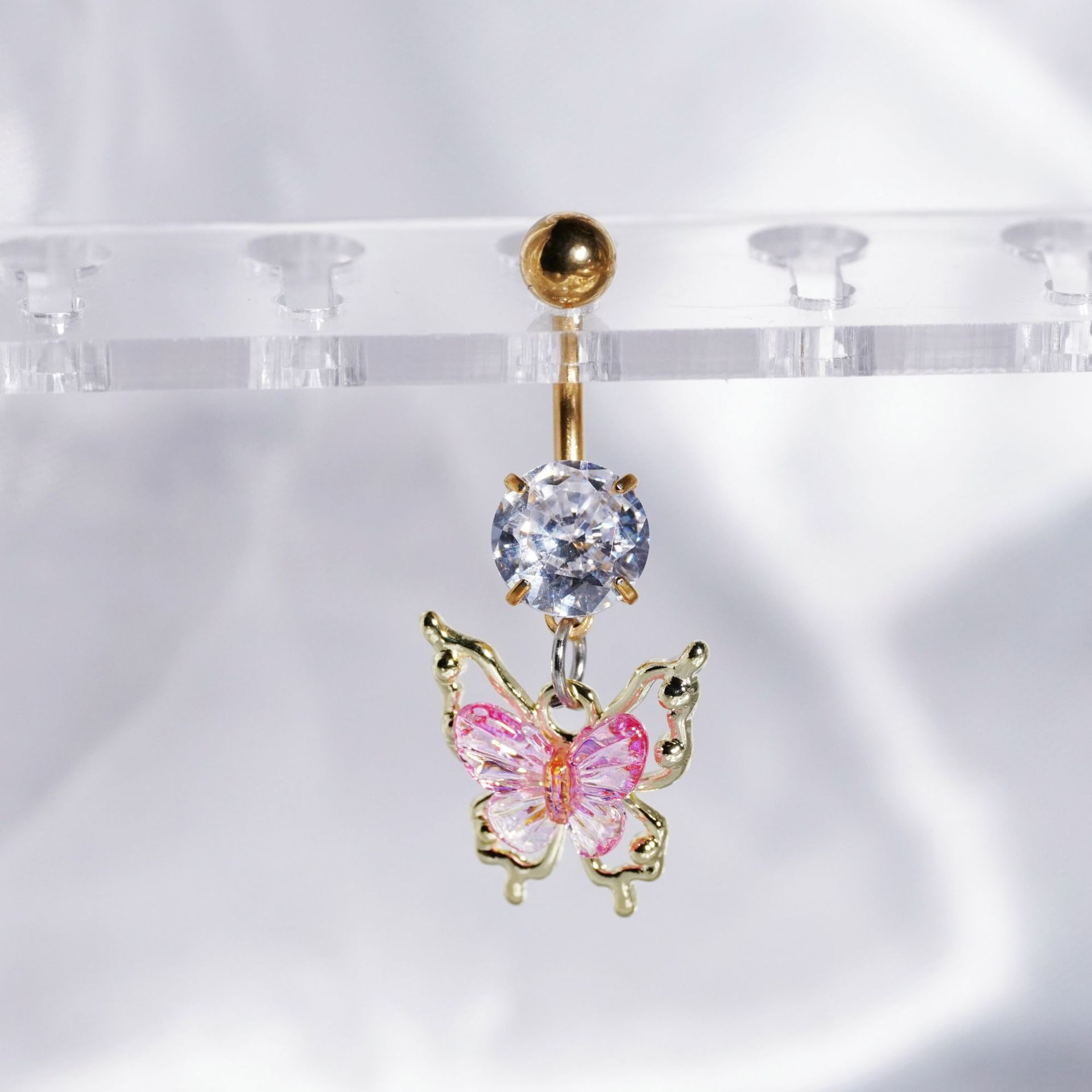 蝴蝶肚脐钉不锈钢肚脐环脐钉新款欧美跨境热销人体穿刺饰品ins风详情17