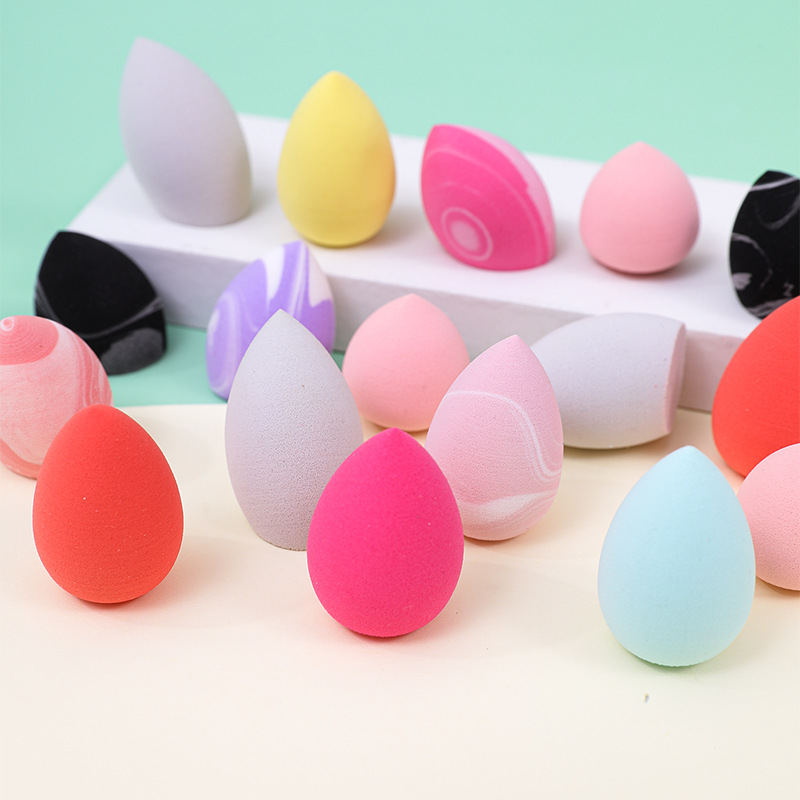 工厂定制混双色迷你美妆蛋粉扑干湿两用遇水变大非乳胶化妆海绵蛋详情4