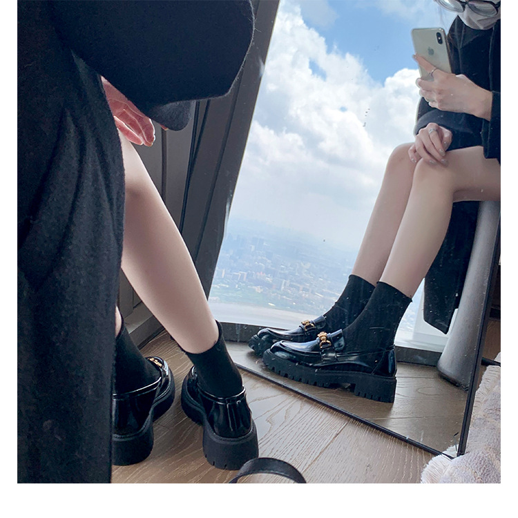 全牛皮~真皮小皮鞋女英伦风乐福鞋2023年新款圆头厚底日常JK单鞋详情25