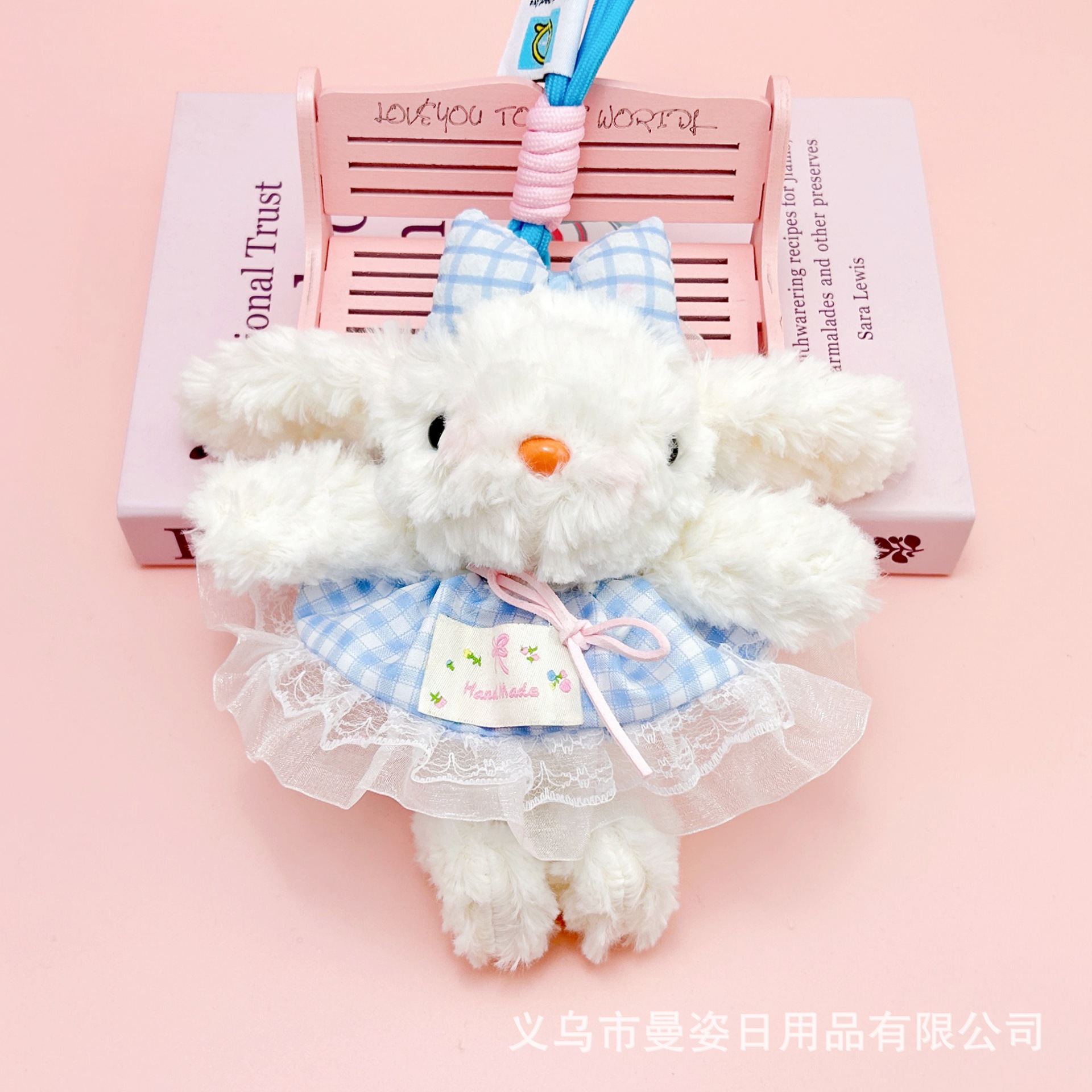 手工可爱垂耳兔毛绒玩具少女心钥匙扣公主裙精致兔子公仔摆摊批货详情18