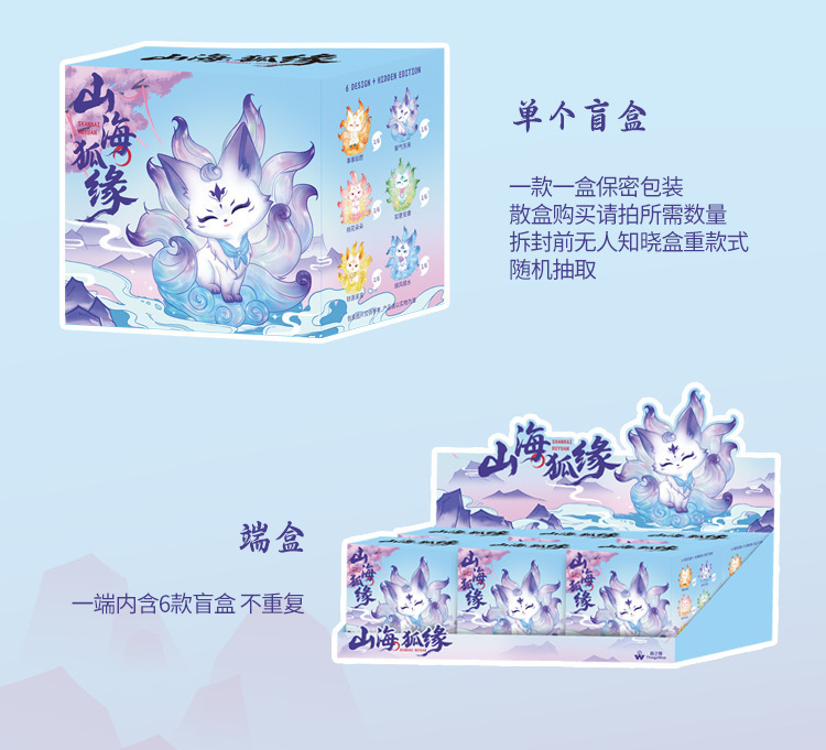 国潮古风手办山海狐缘盲盒桌面创意工艺品潮玩手办摆件批发详情7