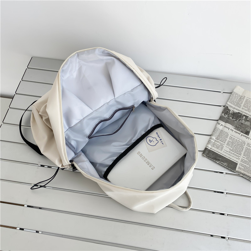 中大学生书包女潮流褶皱双肩包男批发 学院风情侣休闲耐用双肩包详情10