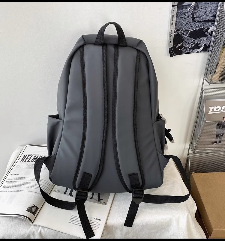 防水尼龙布韩版双肩包大容量大学生书包男士褶皱休闲旅行电脑背包详情7