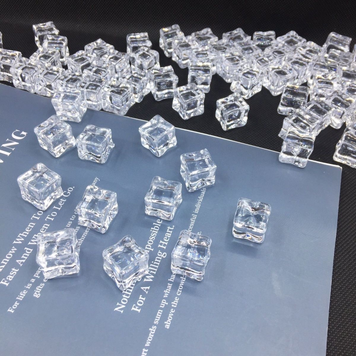 Transparent simulated square ice cubes, photography props, fake ice cubes, acrylic blocks, bar and home decoration items pic 3