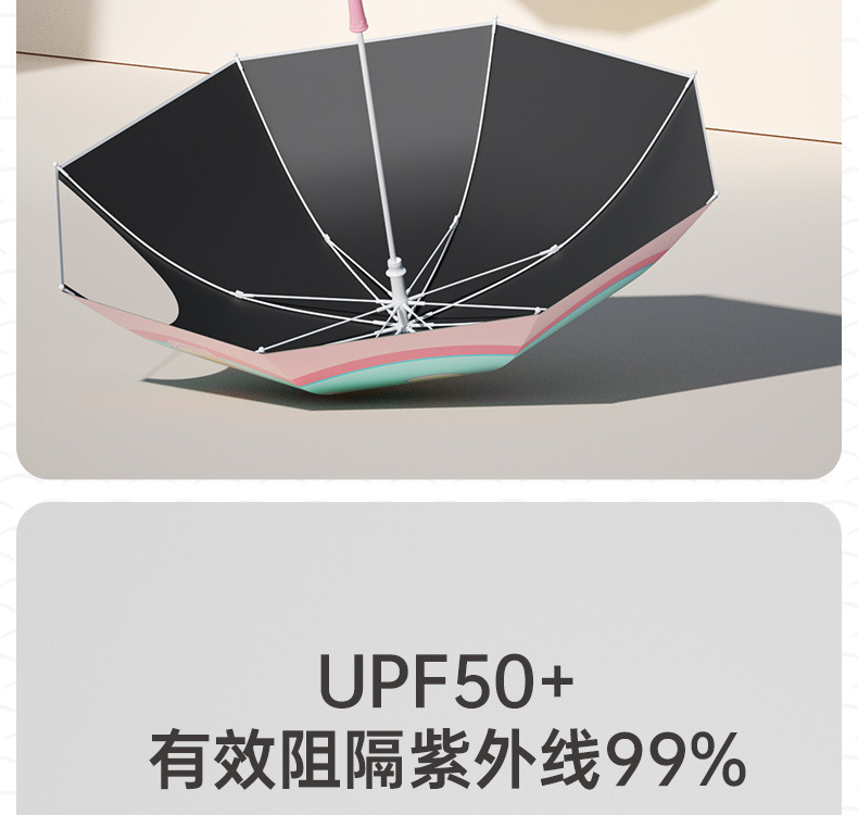 ZUODU左都儿童晴雨伞 女孩小学生晴雨两用长柄反光上学防晒遮阳伞详情30