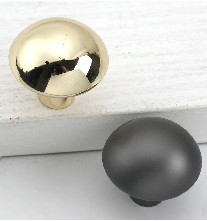 鸽子蛋椭圆抽屉单孔拉手北欧金色亮光黑色橱柜衣柜家具圆形小拉手详情42