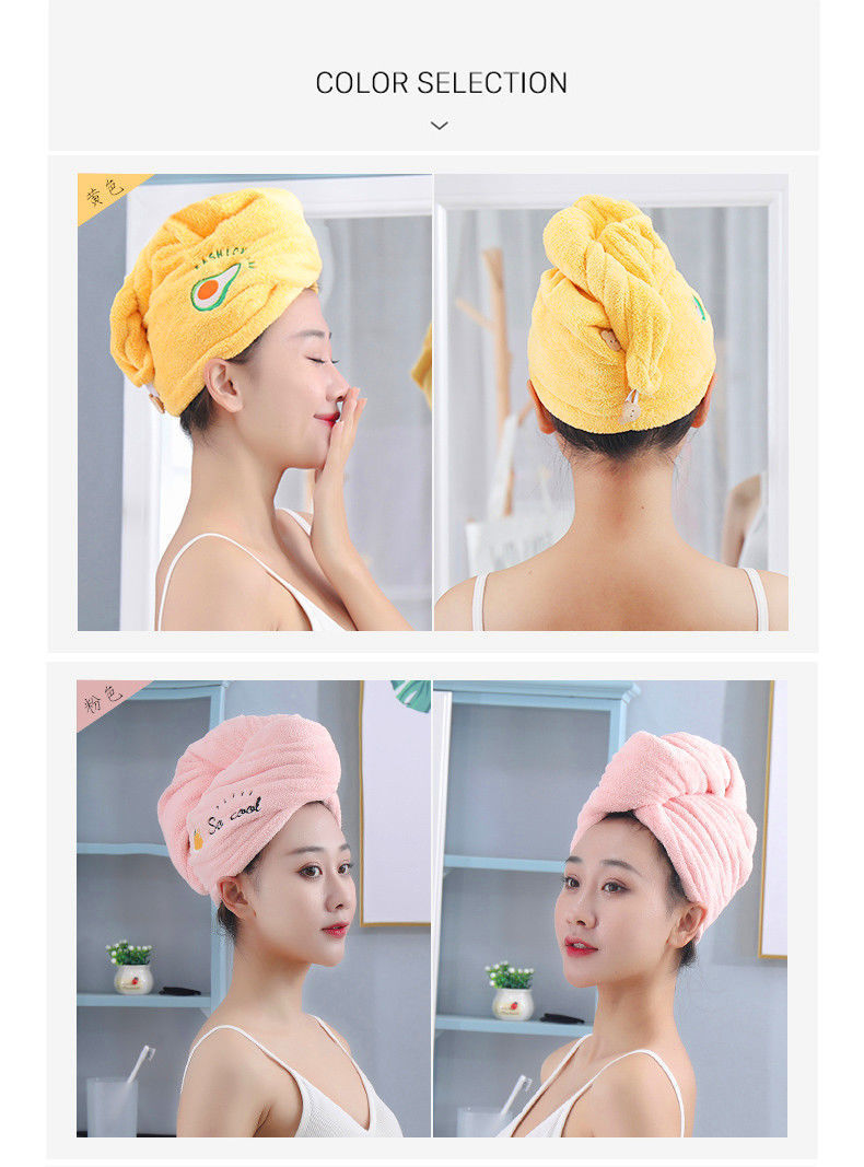 Dry hair cap, super absorbent bath cap, quick-drying hair wash, embroidered towel, hair wrap, thickened for women, long adult hair, headscarf pic 15