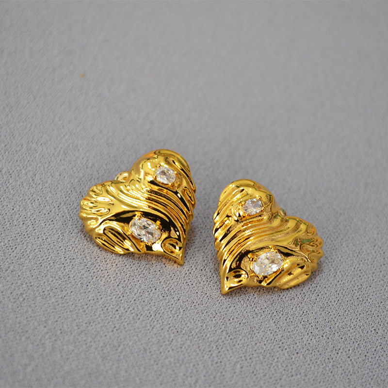 新春彩蛋清仓特价回馈欧美复古小众设计黄铜镀金个性气质耳钉耳饰详情27