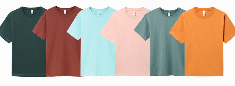 300g three-needle Xinjiang pure cotton heavy weight non-shrinking black and white pure cotton T-shirt for women, brushed breathable short-sleeved for men pic 31