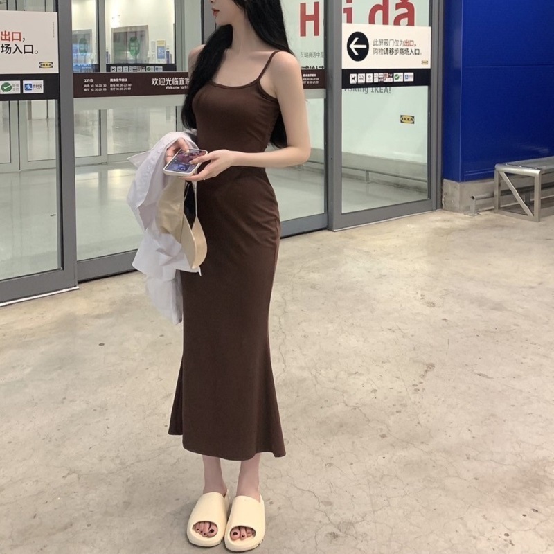 吊带连衣裙女夏季无袖收腰纯欲性感紧身显瘦高级感包臀辣妹紧身裙详情9