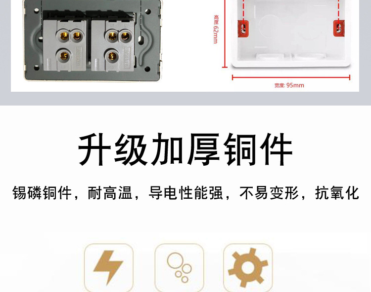 American standard socket 15A, Taiwan 110V, American standard switch panel with USB wall power supply, household white American panel pic 21