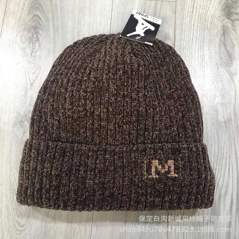 Winter fleece Chenille woolen cap for both men and women, outdoor cycling thickened windproof and warm pullover cap, simple style pic 14