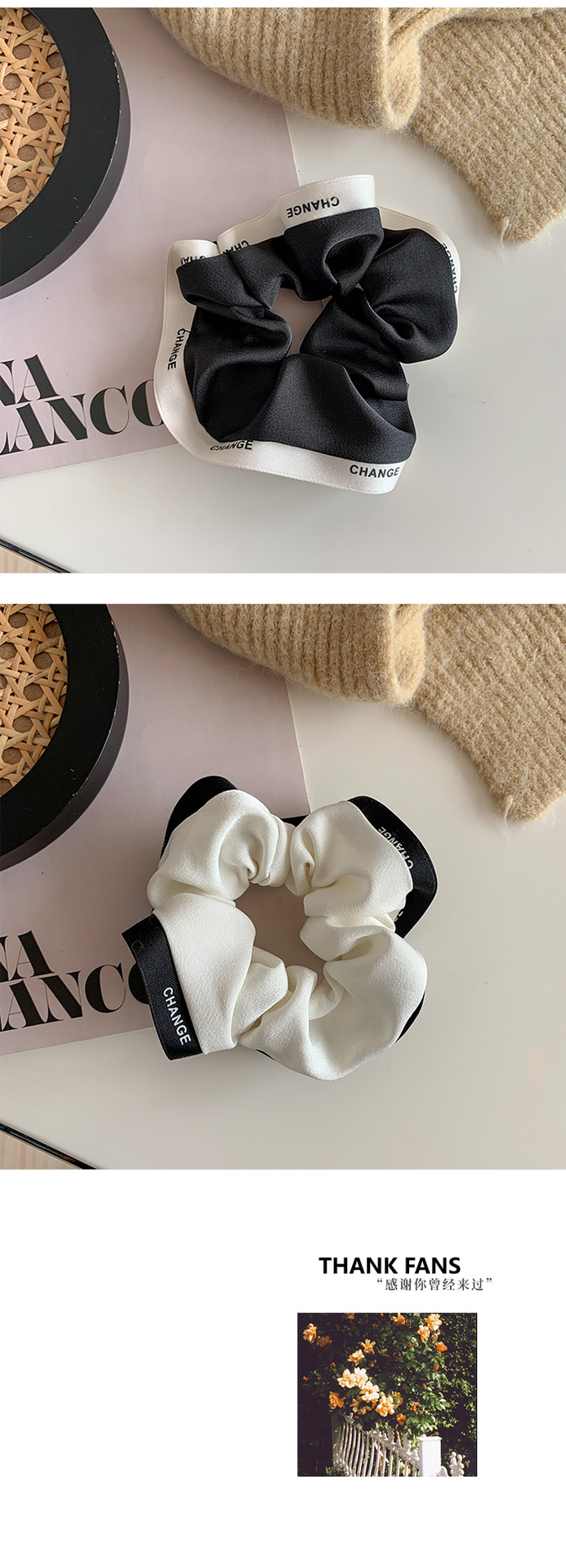 Elegant and stylish headwear, high-end large intestine hair band, leather case, hair tie, high-elasticity hair tie, fashionable commuting hair accessory pic 5