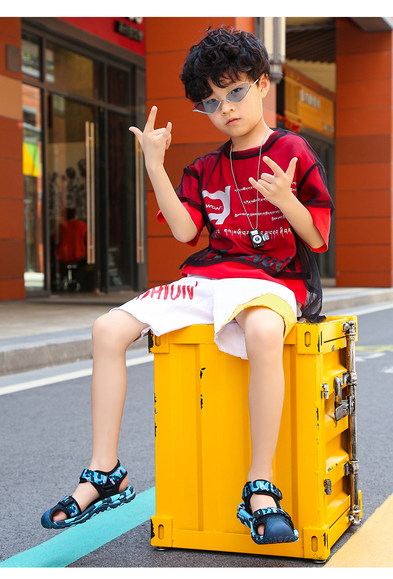 跨境供应童鞋夏季大码儿童凉鞋包头男童凉鞋沙滩鞋批发 kids shoe详情18