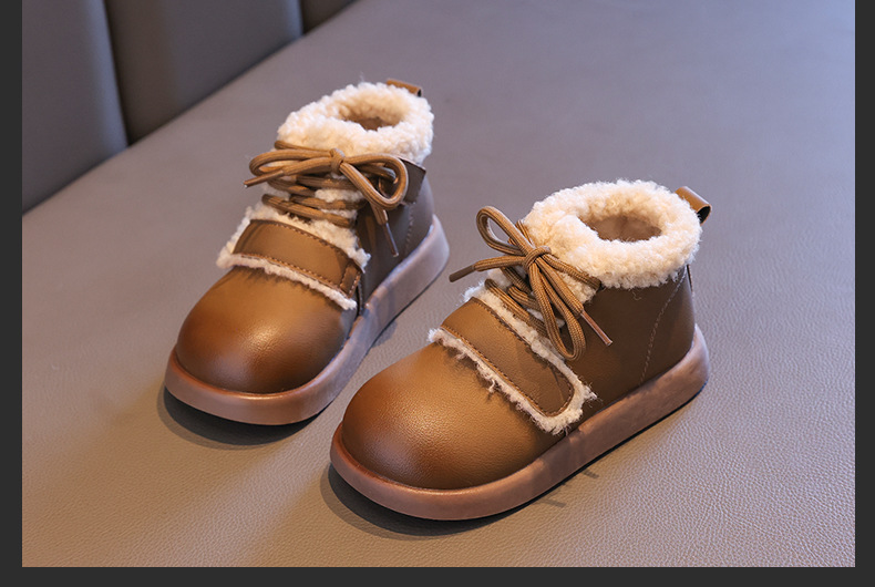 女童短筒棉靴2024冬新款中大童宝宝防滑加绒加厚棉鞋儿童保暖短靴详情14