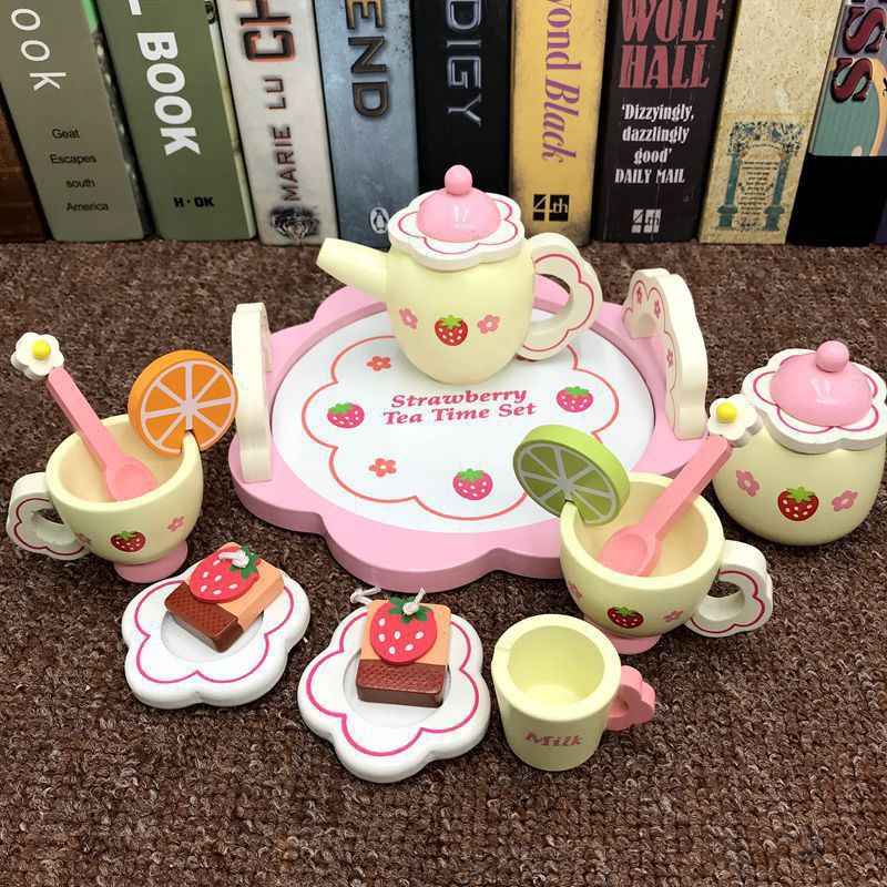 Wooden cut-and-cut fun House kitchen Little princess toy girl New Year Birthday gift simulation cake for children pic 13