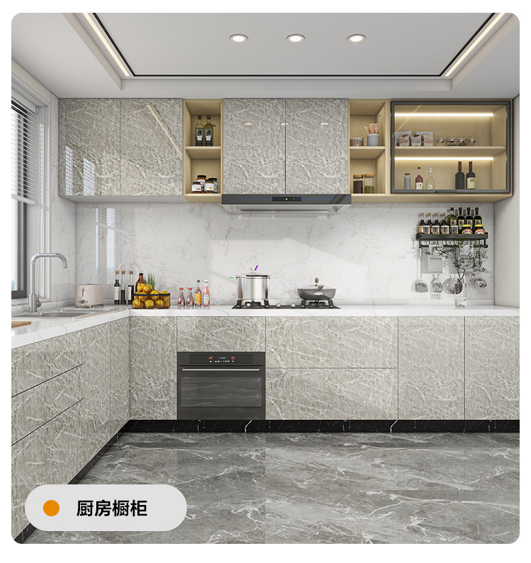 柜门贴加厚防水防油厨房自粘家具桌面灶台仿大理石橱柜柜门贴纸详情20