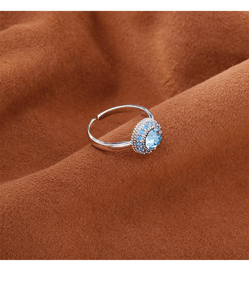 Hyacinth ligero extravagancia superflash azul marino anillo con diamantes mujer 2025 shake yin boom estilo anillo moda temperamento alto sentido anillo abierto pic 2
