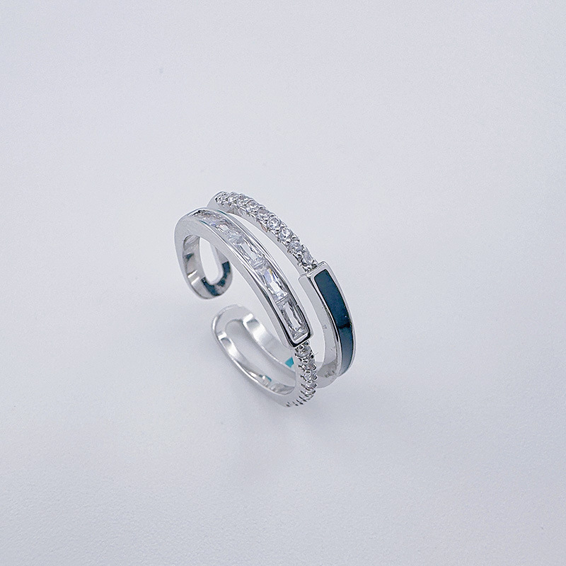 The high-end and light luxury open-top ring of Bai Ling Jewelry is exquisitely super sparkling with micro-inlaid zircon and features an inS-style Japanese, Korean and Japanese ring style for women pic 12
