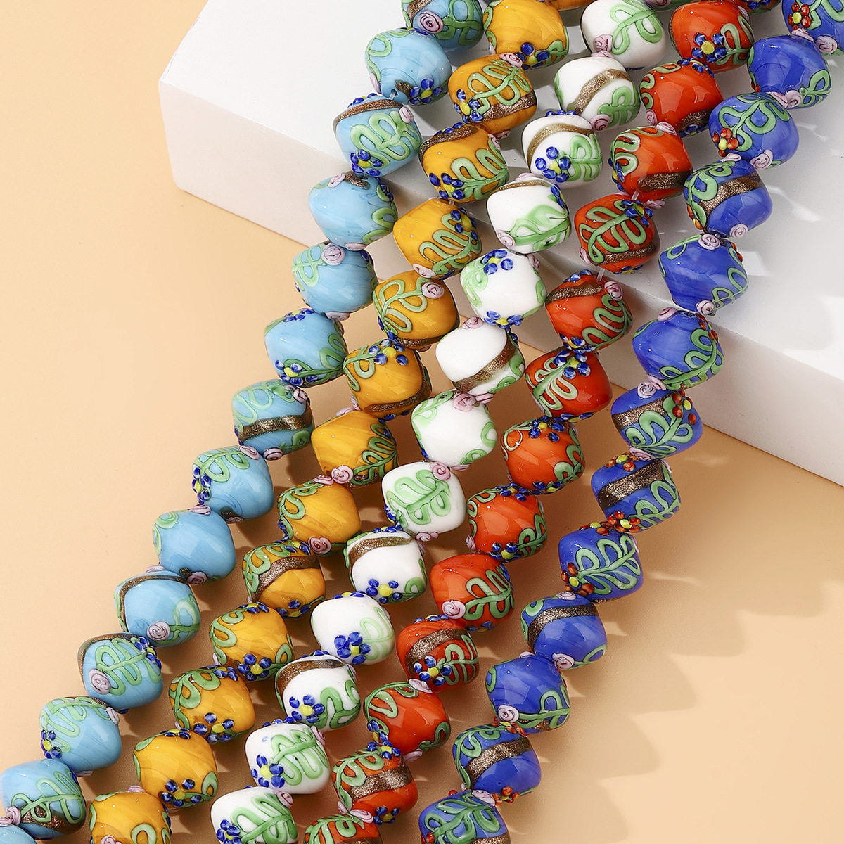 New hand-painted bucket beads, loose beads, DIY jewelry accessories, necklaces, bracelets, beaded materials, wholesale glassware pic 1