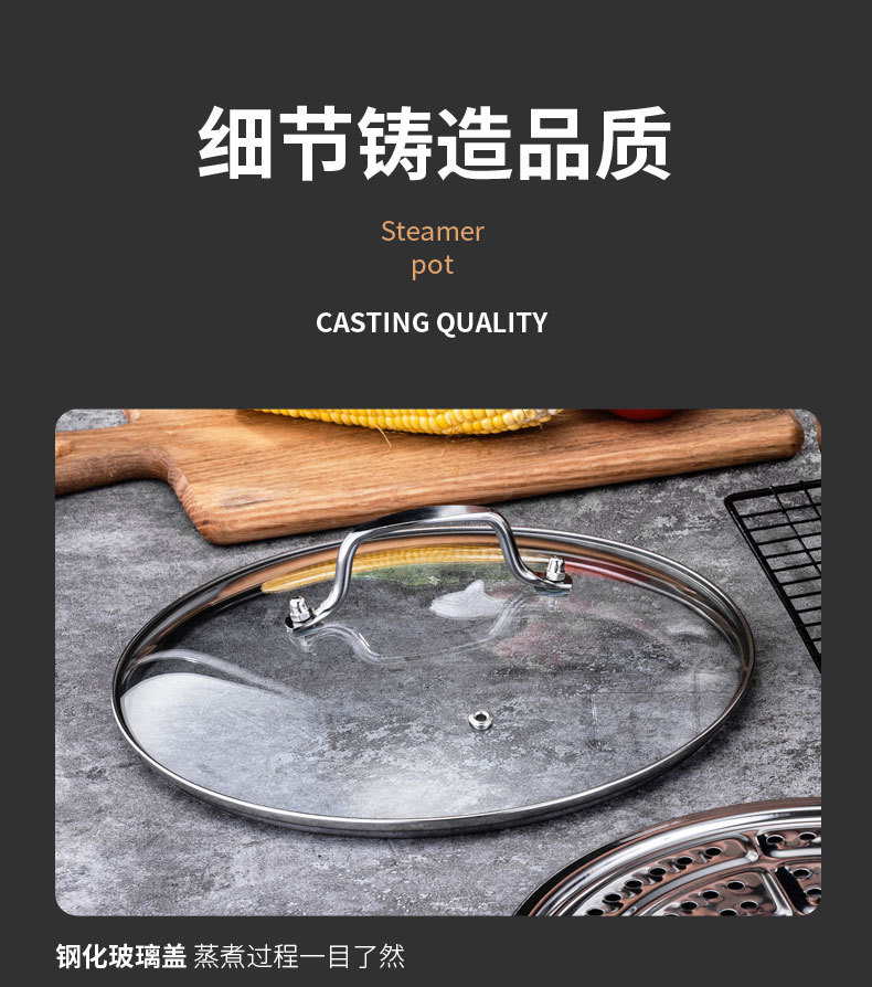 Stainless steel soup pot, thickened double-layer steamer, double-bottom milk pot, household multi-functional soup steamer for both steaming and boiling, wholesale pic 18
