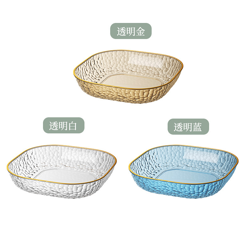 Bone-spitting plate, a home-use light luxury transparent small plate, food-grade table fruit and snack plate, the original manufacturer of bone-spitting plate pic 13