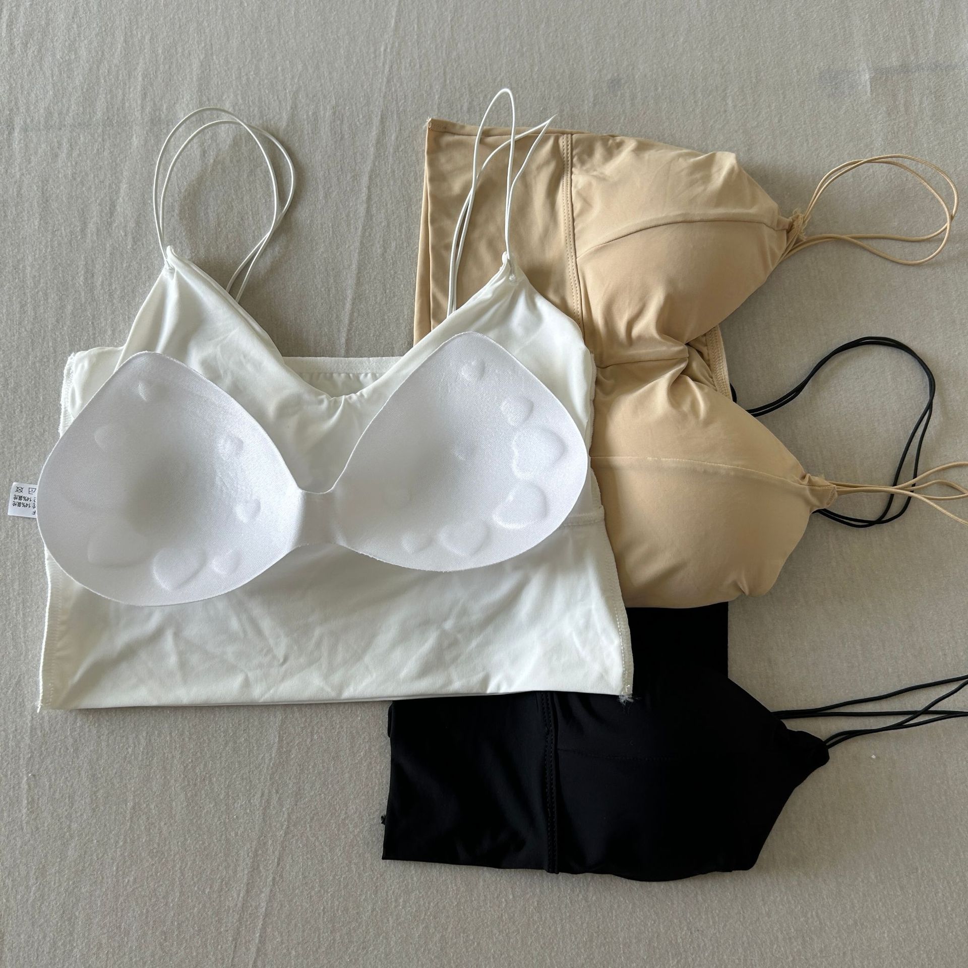 百搭少女外穿吊带带胸垫冰丝美背无袖上衣内搭打底背心抹胸bra夏详情4