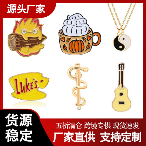 欧美时尚新品白猫乐器卡通胸针百搭创意小动物衣饰蝴蝶扣金属徽章详情1