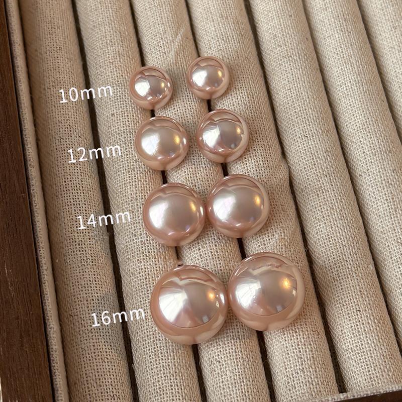 Shijia Steamed Bun Powder White Pearl Stud Earrings S925 Silver Needle, a niche high-end and versatile new type of earrings wholesale pic 7