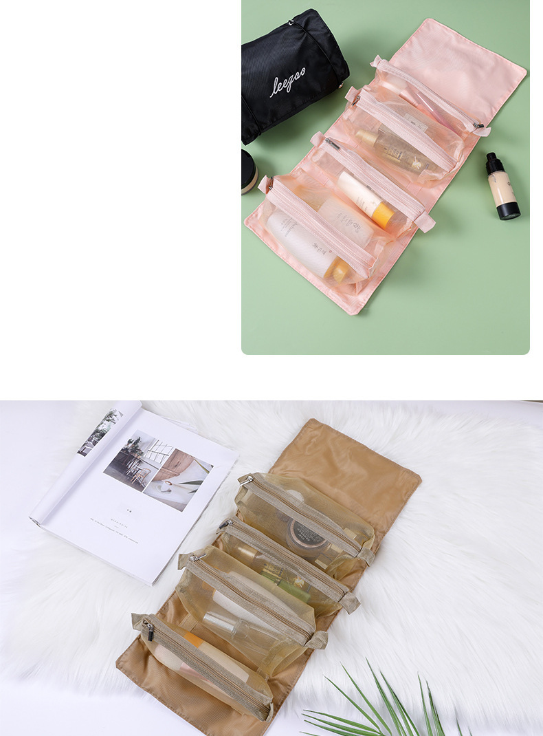 可拆分四合一化妆包多功能简约旅行女士折叠旅行化妆品收纳洗漱包详情14