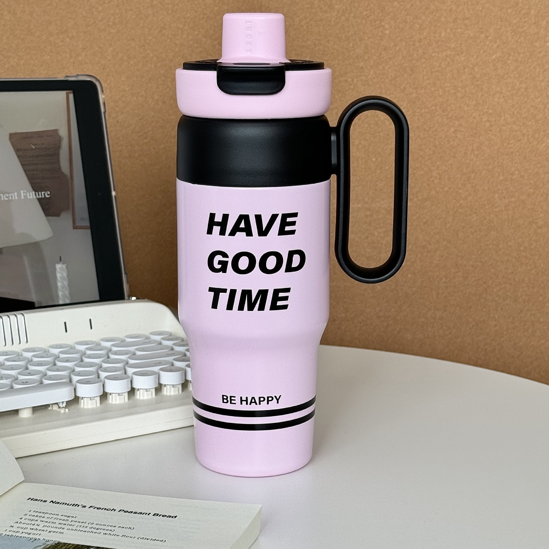 新款花语双饮保温杯女大容量冰霸杯学生高颜值茶漏不锈钢水杯子详情15