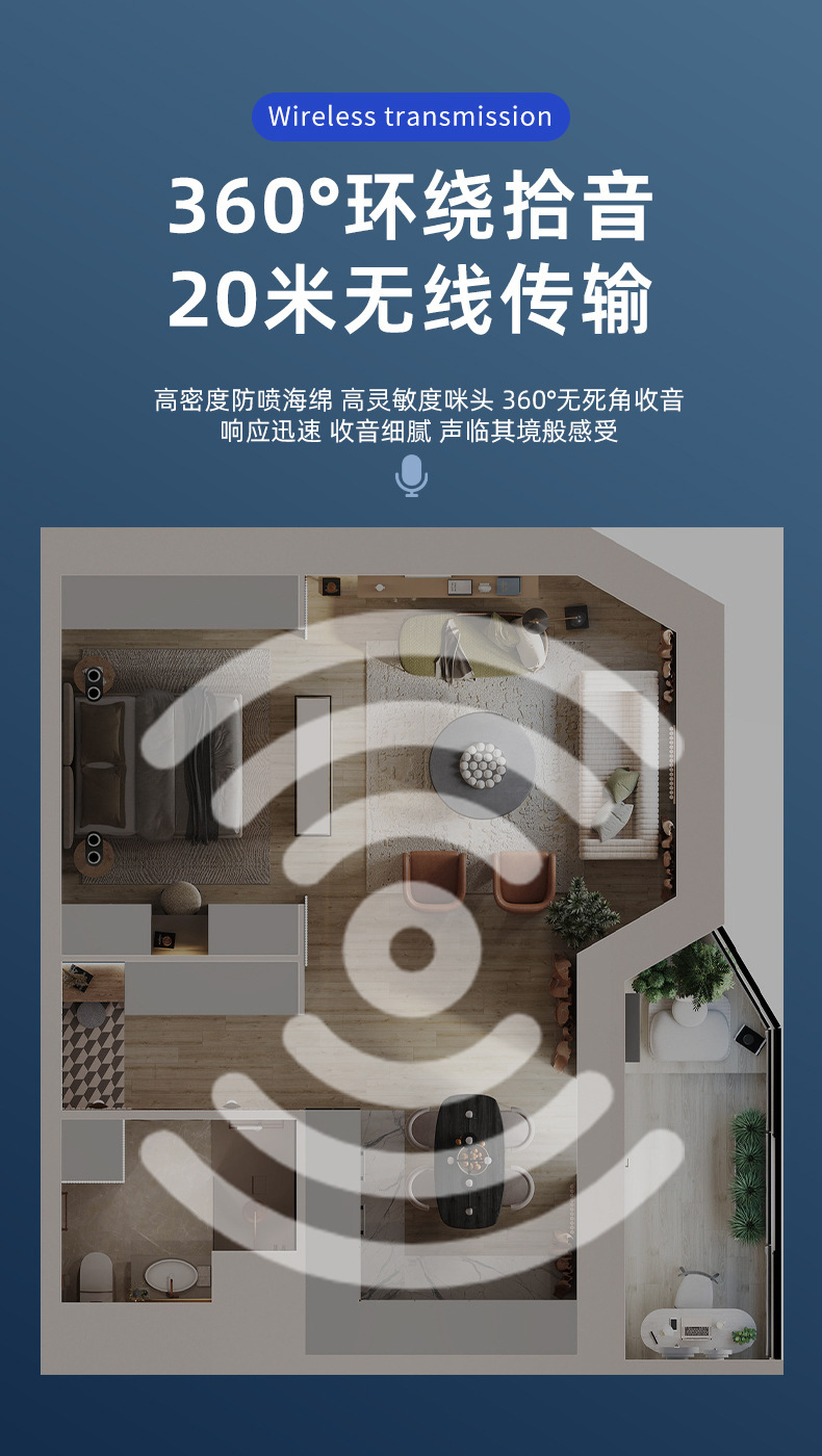 K9无线领夹麦克风一拖二抖音户外降噪蓝牙直播录音2.4G家用影音话筒详情7