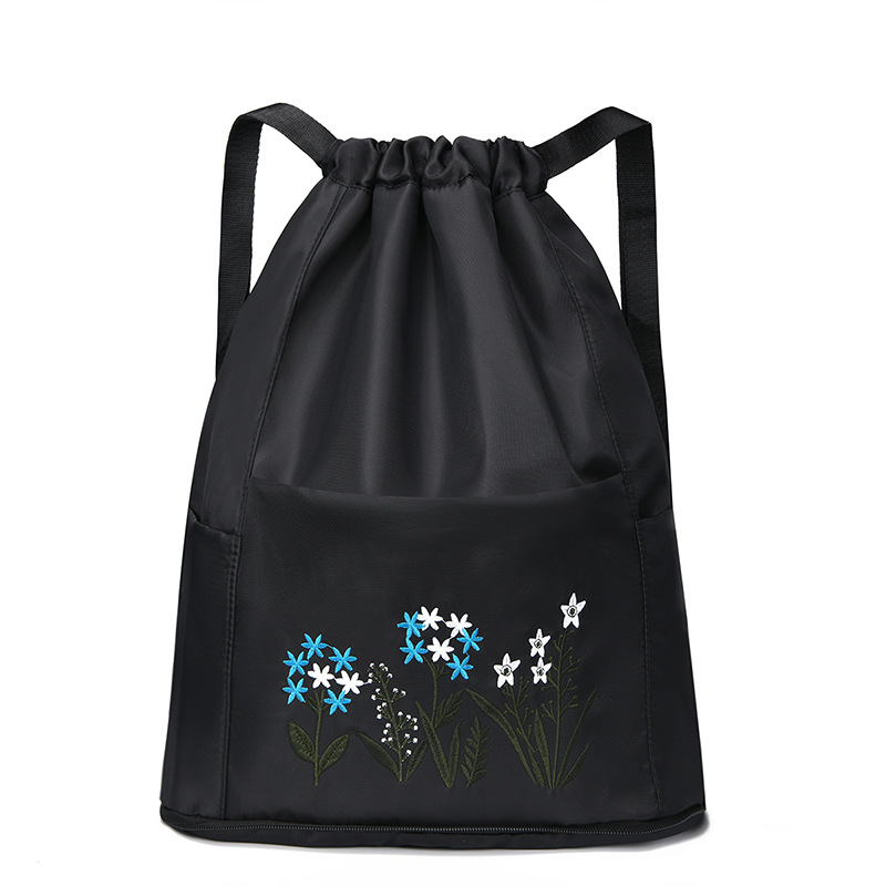 New embroidered Oxford drawstring backpacks with large capacity, fashionable outdoor trend, travel folding backpacks, cross-border wholesale pic 10