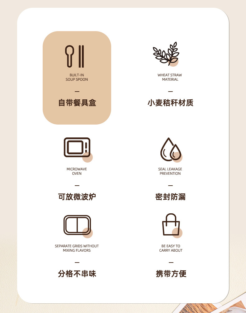 饭盒可进微波炉上班族便当盒女生轻食减脂分隔午餐盒学生lunchbox详情4