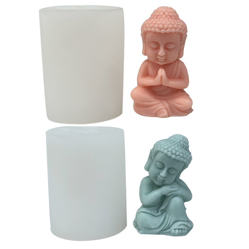 小和尚香薰石膏蜡烛硅胶模具diy佛像摆件观音菩萨如来佛滴胶模具详情32