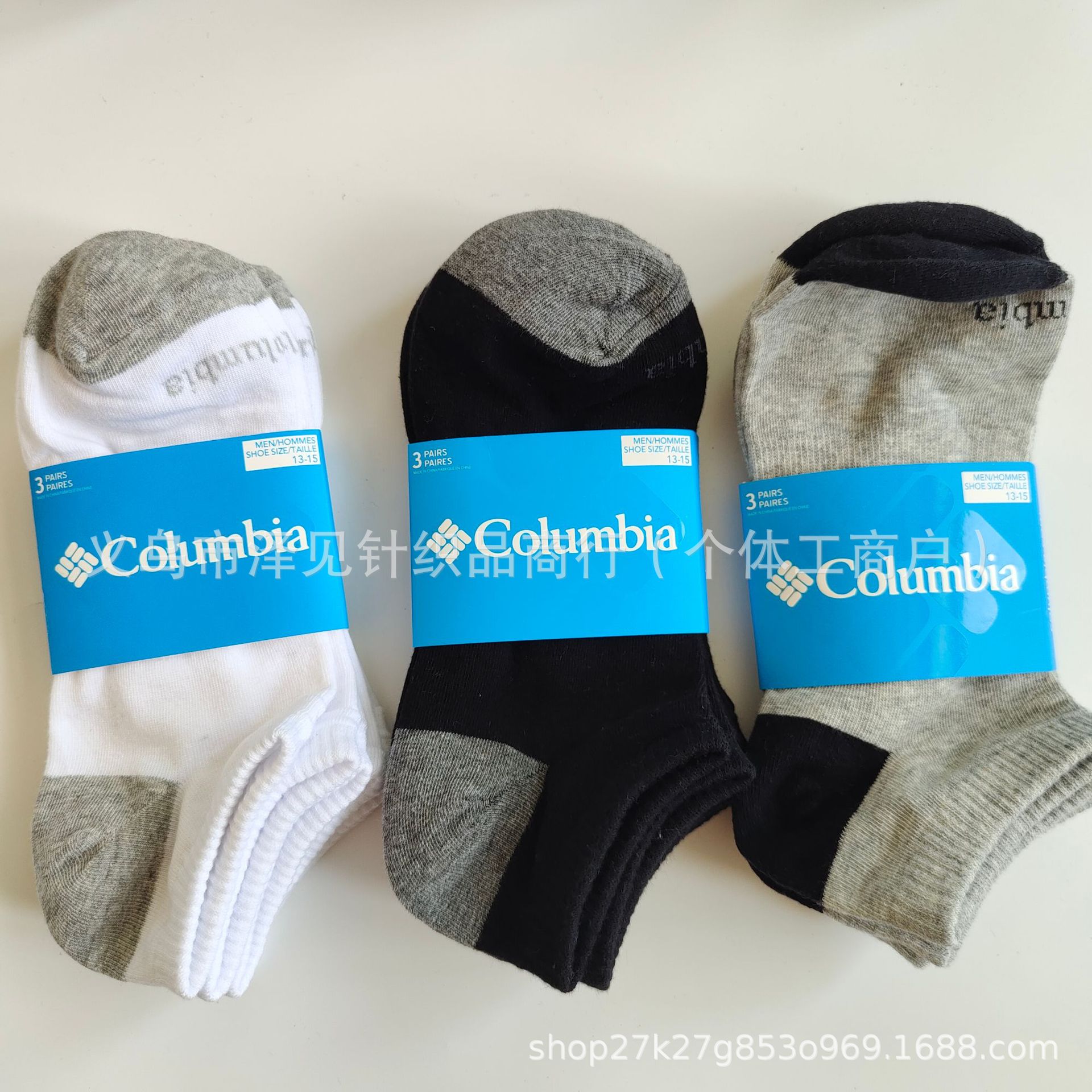 外贸夏天一卡3双哥伦家男女士袜子户外登山跑步运动吸汗减震精梳详情4