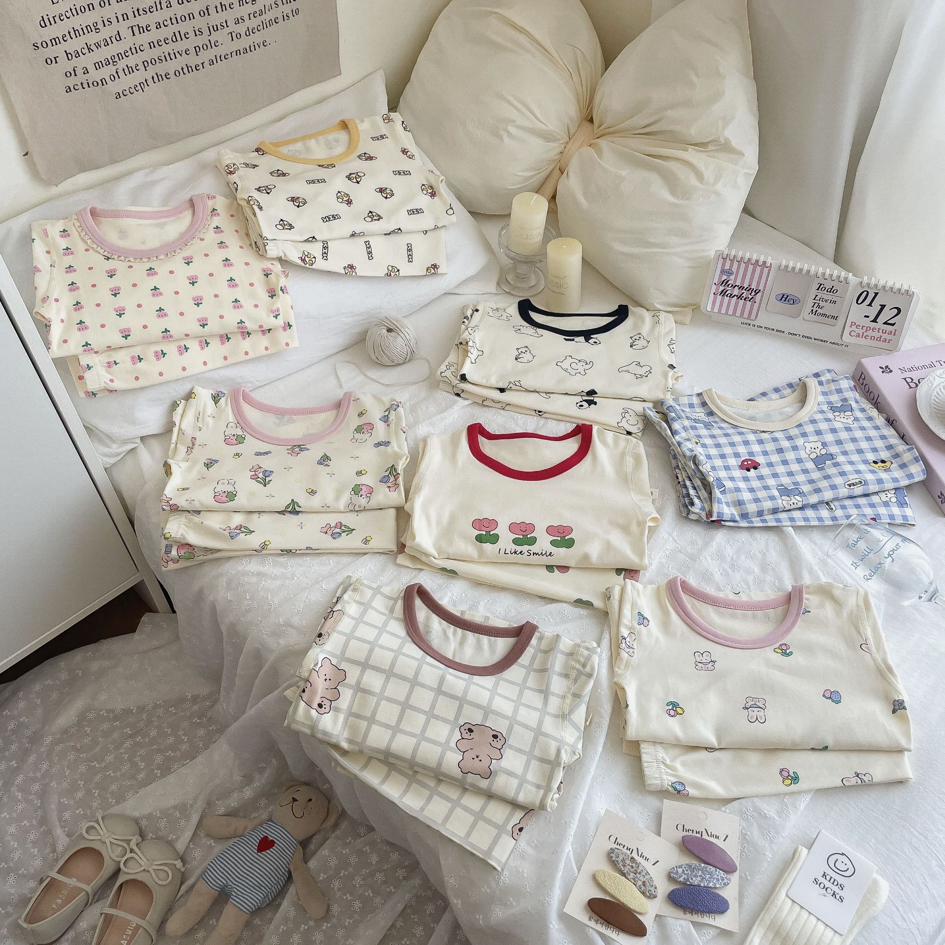 A类纯棉男女童宝宝秋季家居服内衣套装韩版无感印花睡衣秋衣秋裤详情24