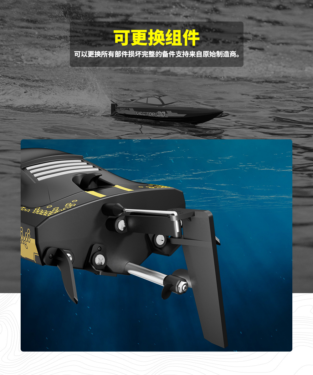 跨境欧兰斯遥控船2.4g竞技水上玩具高速快艇电动亚马逊热卖遥控船详情8